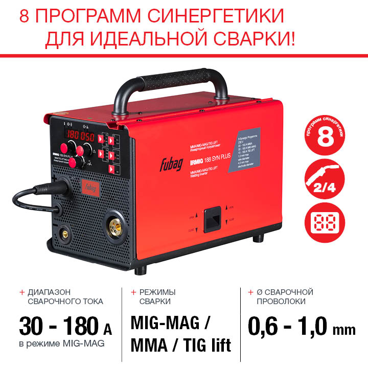 Сварочный полуавтомат Fubag IRMIG 188 SYN PLUS c горелкой FB 150